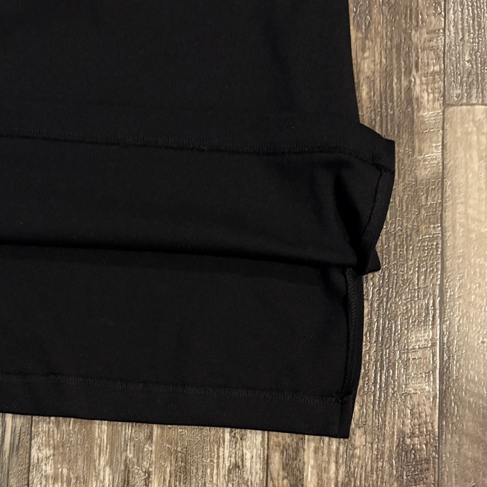 Anne Klein Minimalist Black Mini Dress with Lace Sleeves - Picture 6 of 9